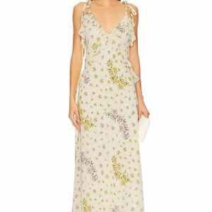Steve Madden Cream and Purple Floral Maxi Dress
